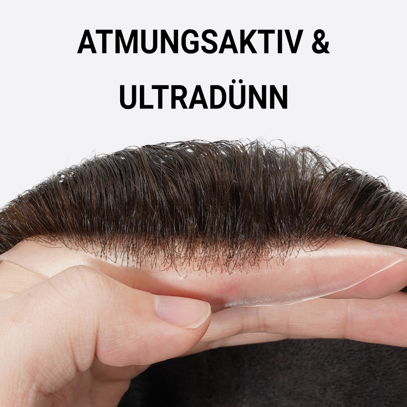 Haar System Natur Braun Atmungsaktiv Echthaar DropMyHair